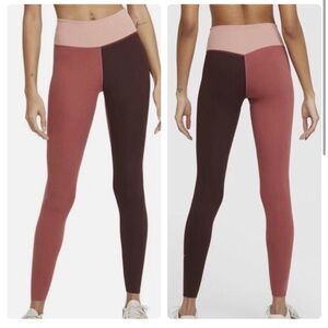 NWT Nike Women's Pink and Burgundy Leggings Size Medium
